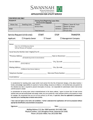 Apply for Utility Services .